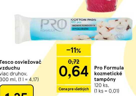 Pro Formula kozmetické tampóny 120 ks