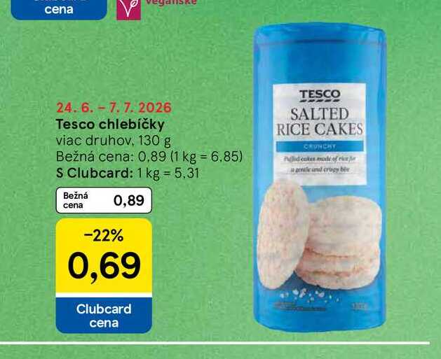 Tesco chlebíčky viac druhov, 130 g
