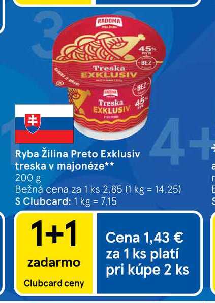 Ryba Žilina Preto Exklusiv treska v majonéze 200 g 