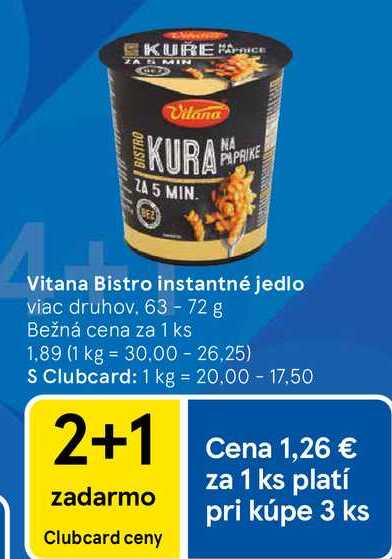 Vitana Bistro instantné jedlo viac druhov 63 - 72 g 