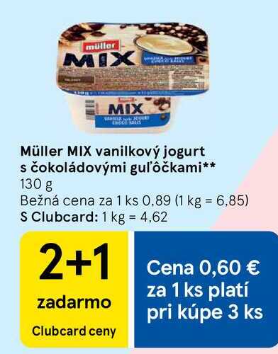 Müller MIX vanilkový jogurt s čokoládovými guľôčkami 130 g  