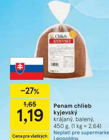 Penam chlieb kyjevský krájaný, balený, 450 g