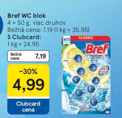 Bref WC blok 4 x 50 g viac druhov 