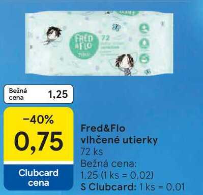 Fred&Flo vlhčené vlhčené utierky 72 ks 