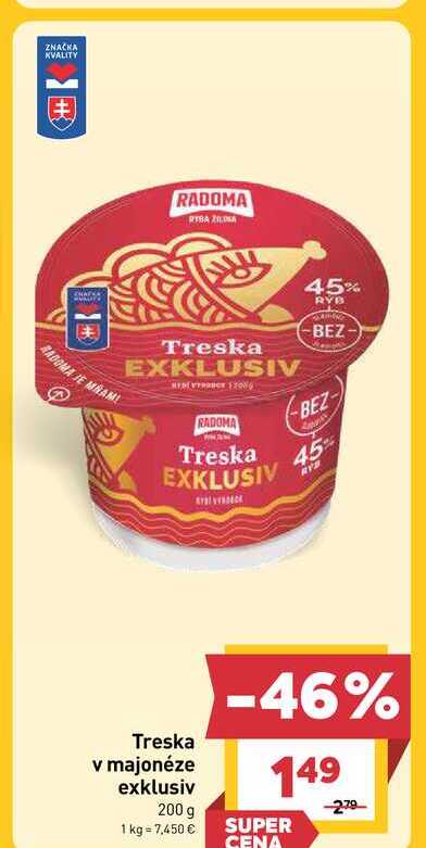 Treska v majonéze exklusiv 200 g