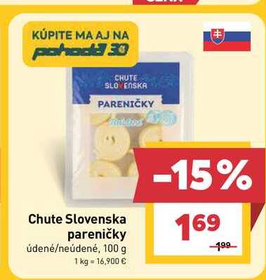 Chute Slovenska pareničky údené/neúdené, 100 g