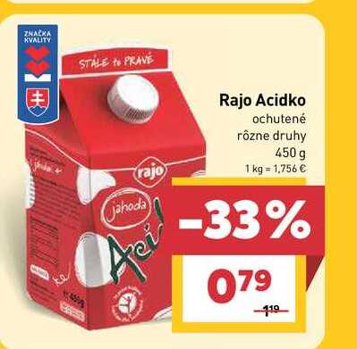 Rajo Acidko ochutené rôzne druhy 450 g
