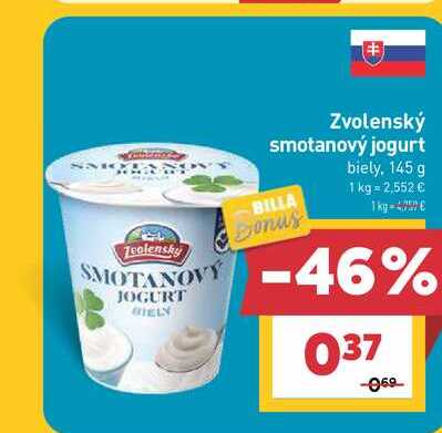 Zvolenský smotanový jogurt biely, 145 g