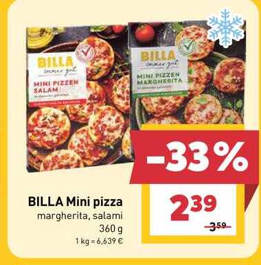 BILLA Mini pizza margherita, salami 360 g