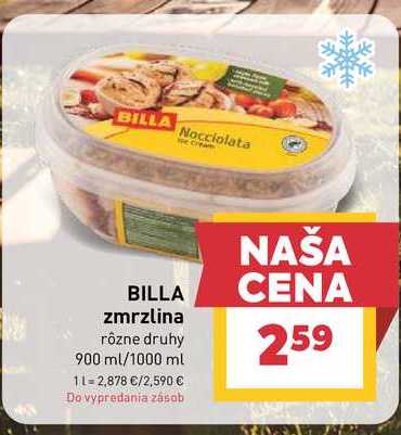 BILLA zmrzlina rôzne druhy 900 ml/1000 ml