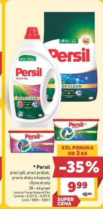 Persil prací gél, prací prášok pracie disky a kapsuly rôzne druhy 28-44 praní