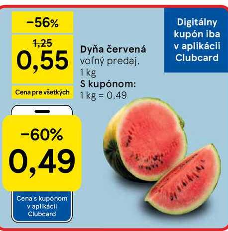Dyňa červená voľný predaj, 1 kg
