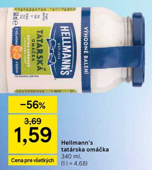 Hellmann's tatárska omáčka 340 ml