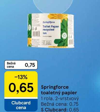 Springforce toaletný papier 1 rola, 2-vrstvový 