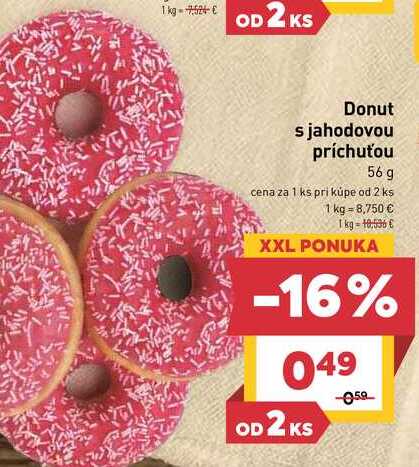 Donut s jahodovou príchuťou 56 g