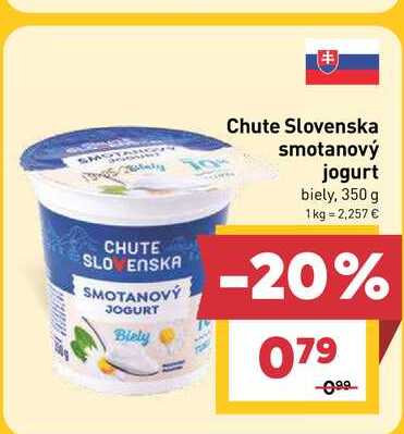 Chute Slovenska smotanový jogurt biely, 350 g