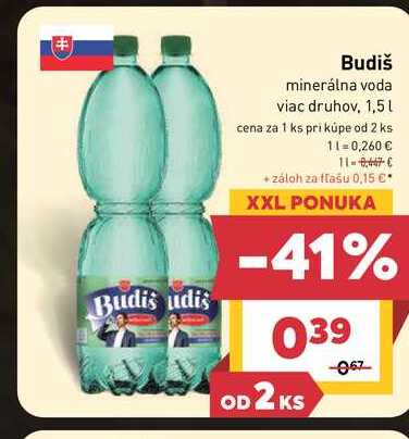 Budiš minerálna voda viac druhov. 1,5l