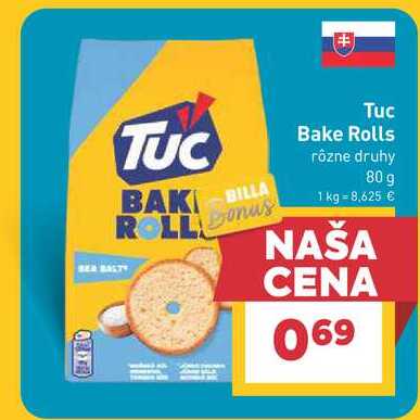 Tuc Bake Rolls rôzne druhy 80g