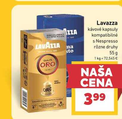 Lavazza kávové kapsuly kompatibilné s Nespresso rôzne druhy 55 g