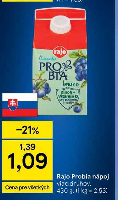 Rajo Probia nápoj viac druhov 430 g