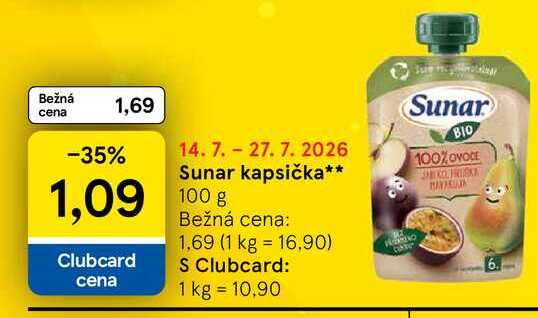 Sunar kapsička 100g