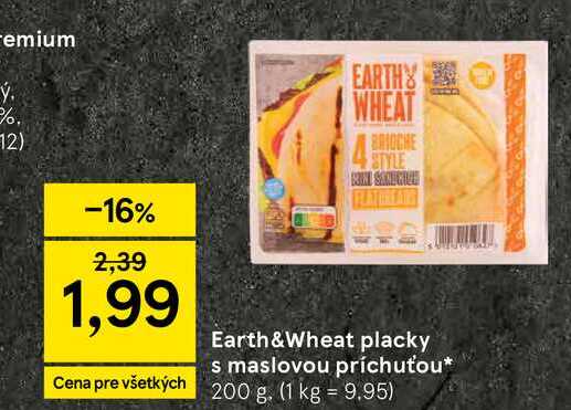 Earth&Wheat placky s maslovou príchuťou 200 g