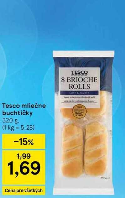 Tesco mliečne buchtičky 320 g