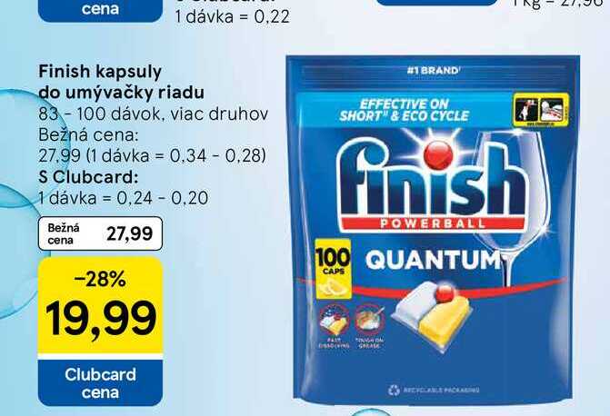 Finish kapsuly do umývačky riadu 83-100 dávok, viac druhov 