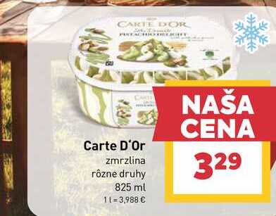 Carte D'Or zmrzlina rôzne druhy 825 ml  