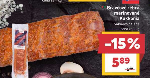 Bravčové rebrá marinované Kukkonia vákuovo balené cena za 1 kg