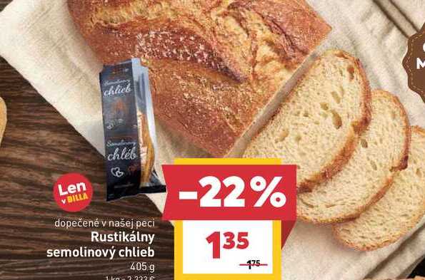 Rustikálny semolinový chlieb 405 g