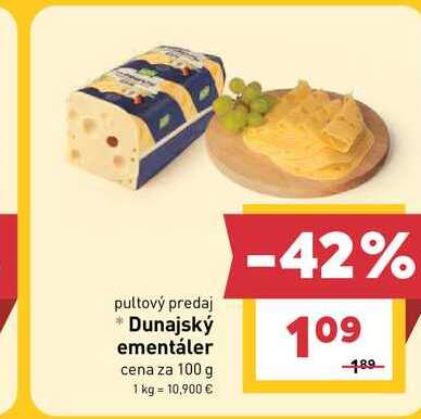 Dunajský ementáler cena za 100 g