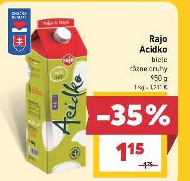 Rajo Acidko biele rôzne druhy 950 g