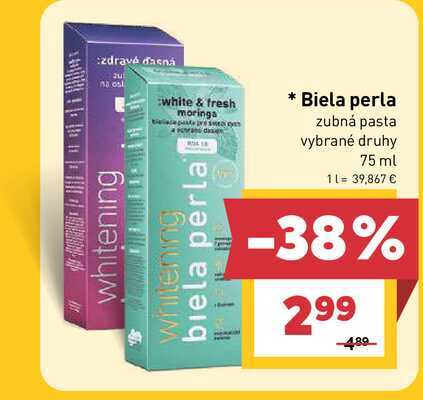 Biela perla zubná pasta vybrané druhy 75 ml
