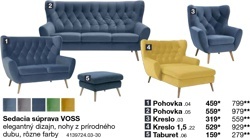 Sedacia súprava VOSS - 1 Pohovka