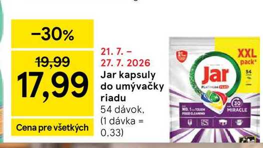 Jar kapsuly do automatickej umývačky 54 ks