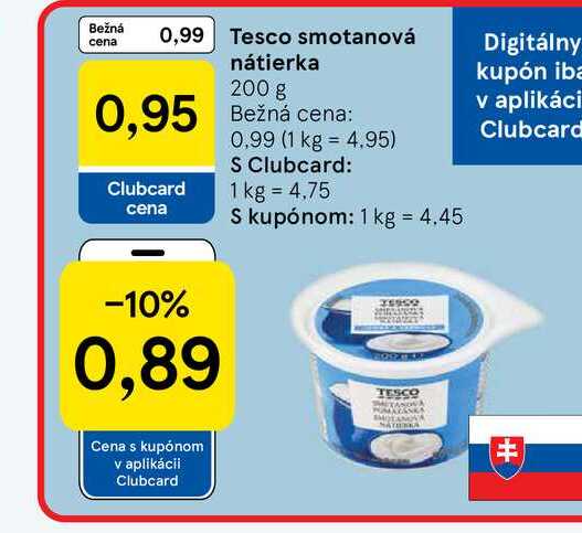 Tesco smotanová nátierka 200 g