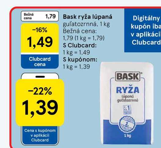 Bask ryža lúpaná guľatozrnná, 1 kg