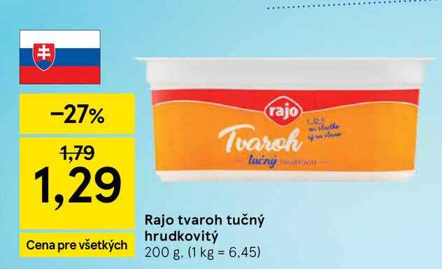 Rajo tvaroh tučný hrudkovitý 200 g