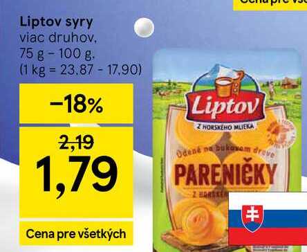 Liptov syry viac druhov 75 g -100 g