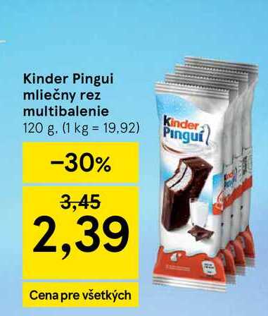 Kinder Pingui mliečny rez multibalenie 120 g
