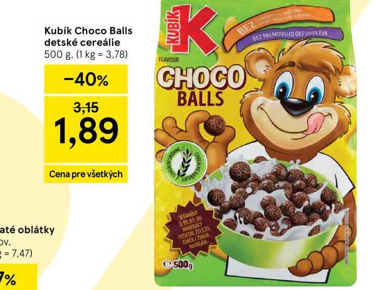 Kubík Choco Balls detské cereálie 500 g