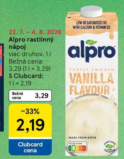 Alpro rastlinný nápoj viac druhov, 1l