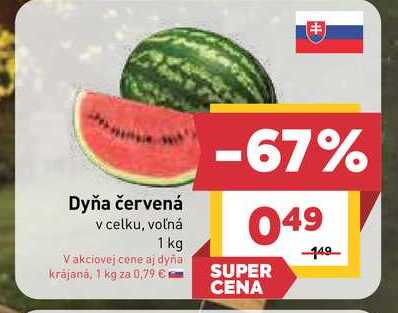 Dyňa červená v celku, voľná 1 kg