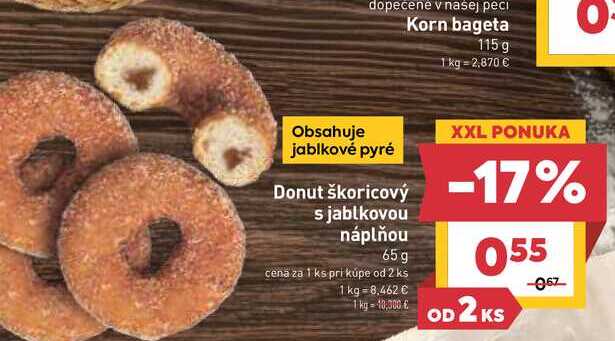 Donut škoricový s jablkovou náplňou 65 g 