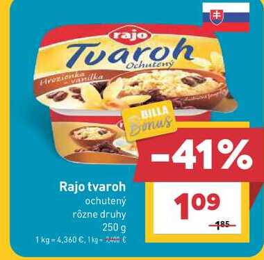 Rajo tvaroh ochutený rôzne druhy 250 g