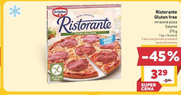 DrOetker Ristorante Gluten free mrazená pizza Salame 315 g 