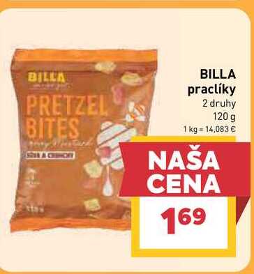 BILLA praclíky 2 druhy 120 g 
