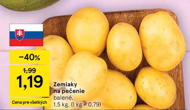 Zemiaky na pečenie balené, 1,5 kg
