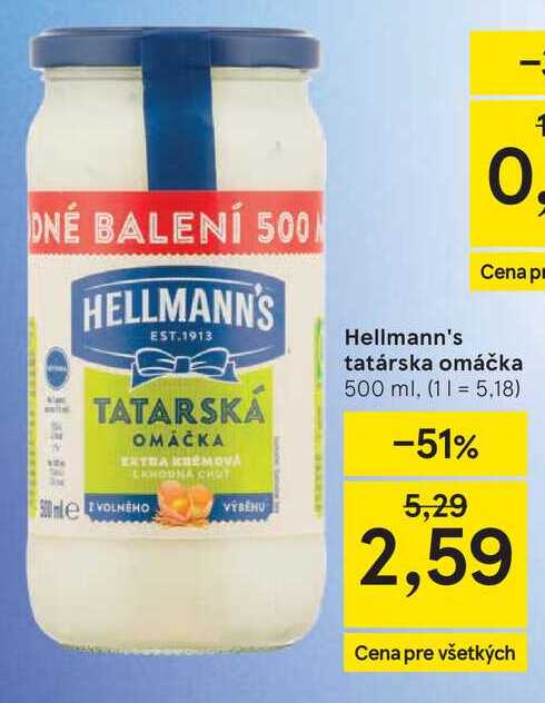 Hellmann's tatárska omáčka 500 ml